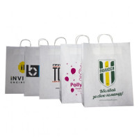 Пакет крафт БЕЛЫЙ 320х420х150мм витая ручка